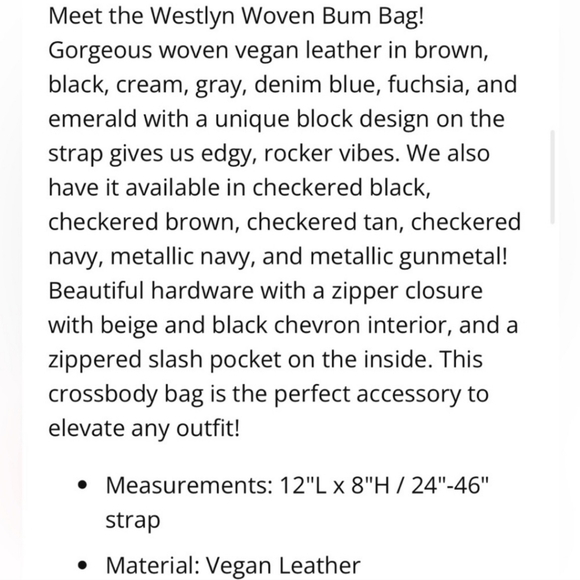 Westlyn Woven Bum Bag By Pretty Simple - Picture 3 of 5